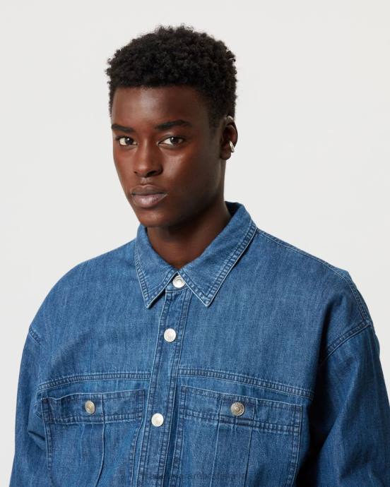 Isabel Marant muži cijany denim overal V6XH1374 oblečenie Modrá
