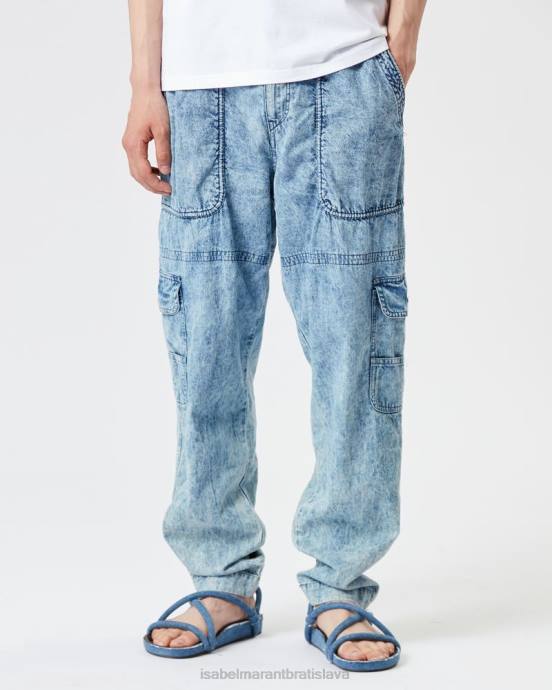 Isabel Marant muži nohavice vanni chambray V6XH1394 oblečenie Modrá