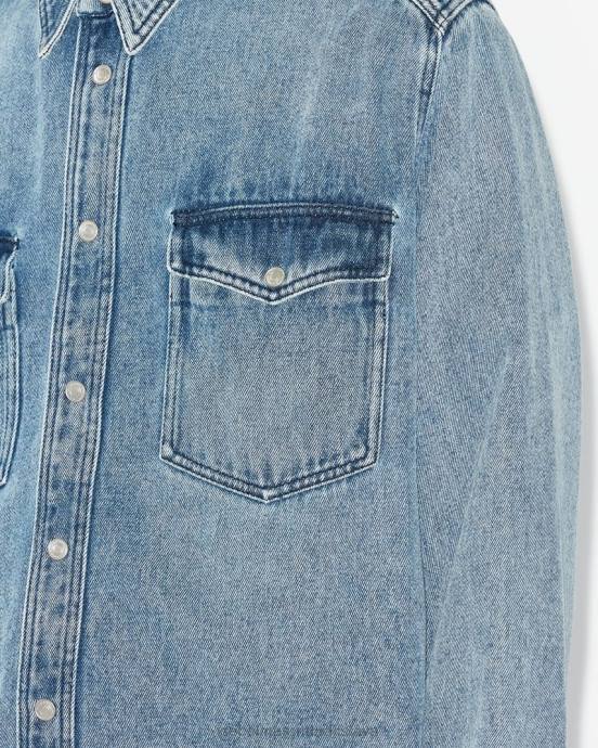 Isabel Marant muži chvostová košeľa V6XH1371 oblečenie svetlo modrá