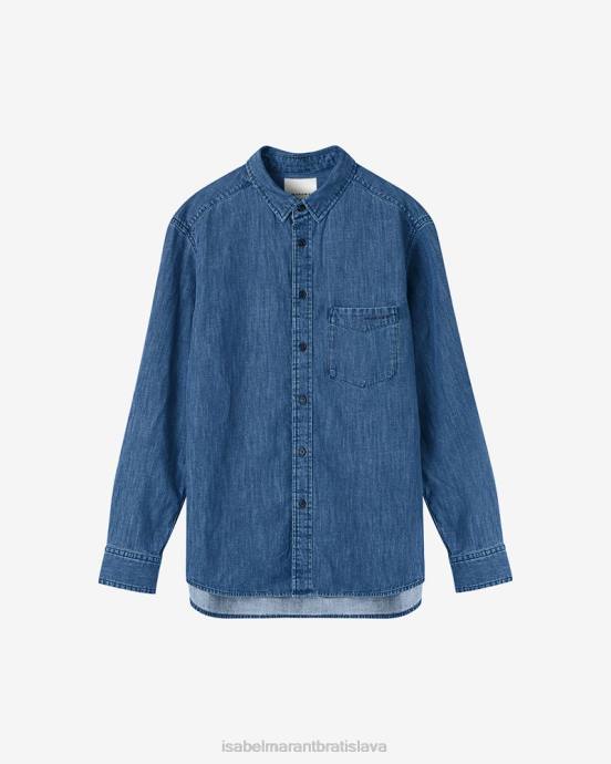 Isabel Marant muži lako džínsová košeľa V6XH1353 oblečenie Modrá