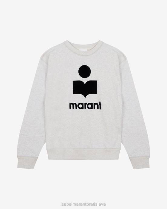 Isabel Marant muži Bavlnená mikina s logom mikoy V6XH1309 oblečenie ecru
