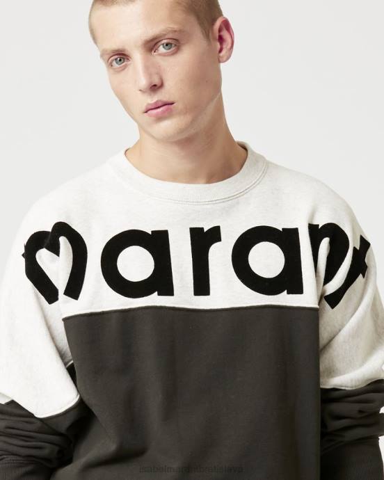 Isabel Marant muži Howley dvojfarebná ''marant'' mikina V6XH1314 oblečenie vyblednutá čierna