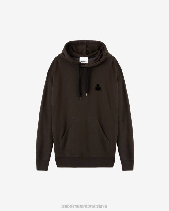 Isabel Marant muži mikina s kapucňou s logom malek V6XH1319 oblečenie vyblednutá čierna