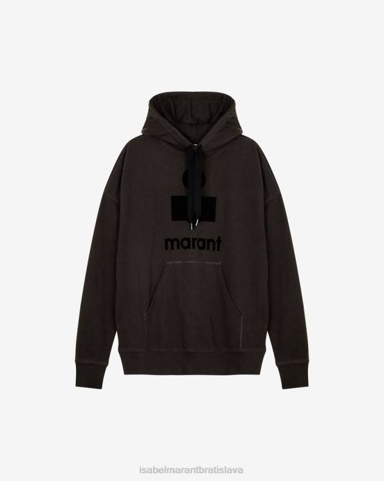Isabel Marant muži mikina s kapucňou s logom miley V6XH1310 oblečenie vyblednutá čierna