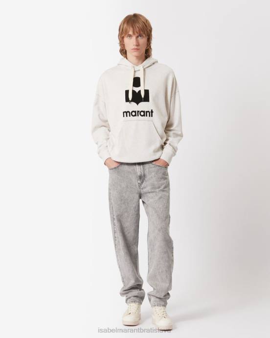Isabel Marant muži mikina s kapucňou s logom miley V6XH1311 oblečenie ecru