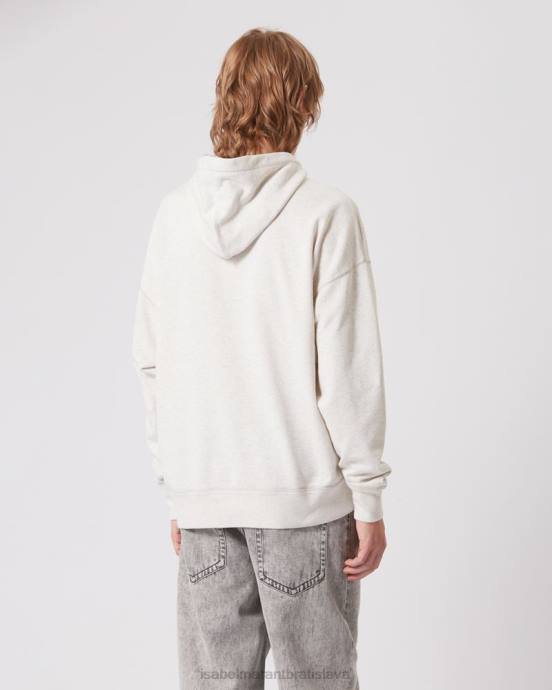 Isabel Marant muži mikina s kapucňou s logom miley V6XH1311 oblečenie ecru