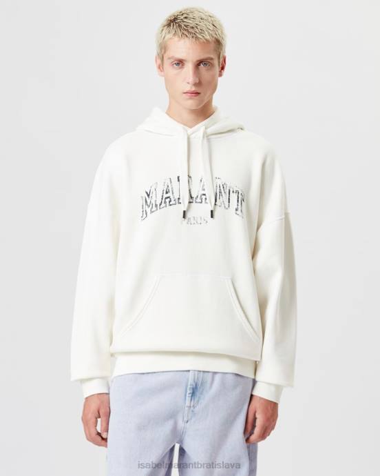 Isabel Marant muži mikina s kapucňou s logom miley V6XH1331 oblečenie biely