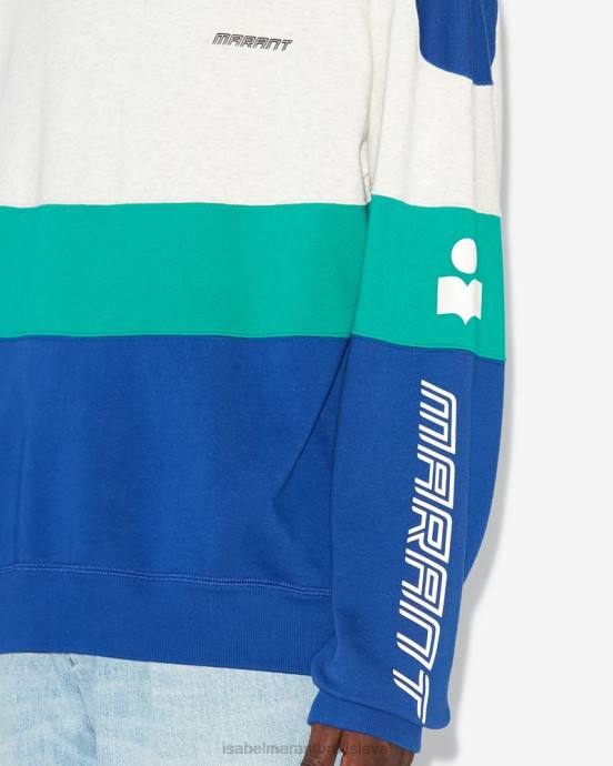 Isabel Marant muži mikina s logom kivin V6XH1348 oblečenie Modrá