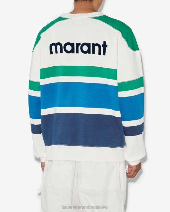 Isabel Marant muži mikina s logom meyoan V6XH1347 oblečenie ecru/modrá