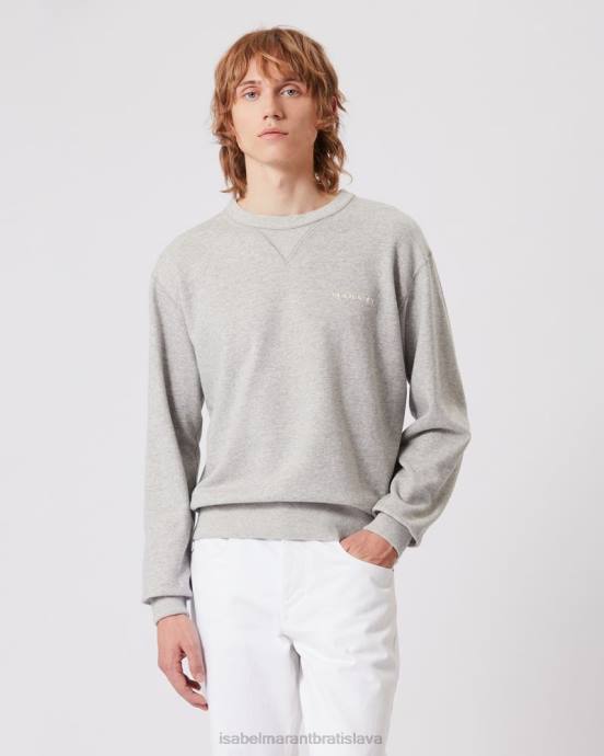 Isabel Marant muži mikina s logom mikis V6XH1321 oblečenie sivá