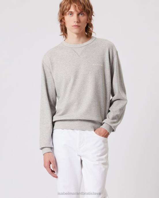 Isabel Marant muži mikina s logom mikis V6XH1321 oblečenie sivá