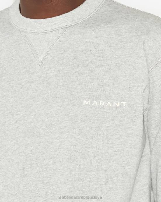 Isabel Marant muži mikina s logom mikis V6XH1340 oblečenie sivá