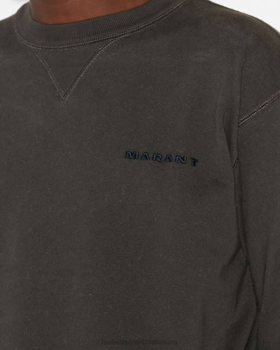 Isabel Marant muži mikina s logom mikis V6XH1341 oblečenie vyblednutá čierna