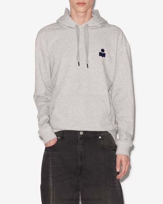 Isabel Marant muži mikina s matným logom V6XH1342 oblečenie sivá/polnočná