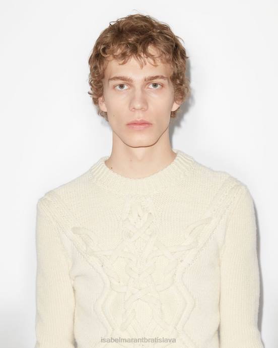 Isabel Marant muži tristan sveter z merino vlny V6XH1401 oblečenie ecru