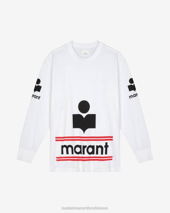 Isabel Marant muži bavlnené tričko gianni V6XH1291 oblečenie biely