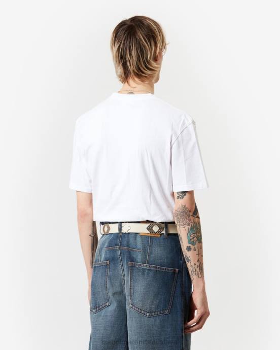 Isabel Marant muži tričko honore ''marant'' V6XH1295 oblečenie biely