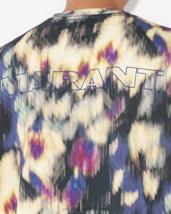 Isabel Marant muži tričko s logom honore V6XH1306 oblečenie okrová/čierna