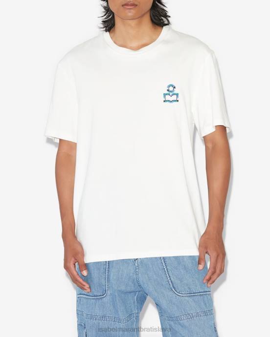 Isabel Marant muži tričko s logom hugo V6XH1305 oblečenie biely