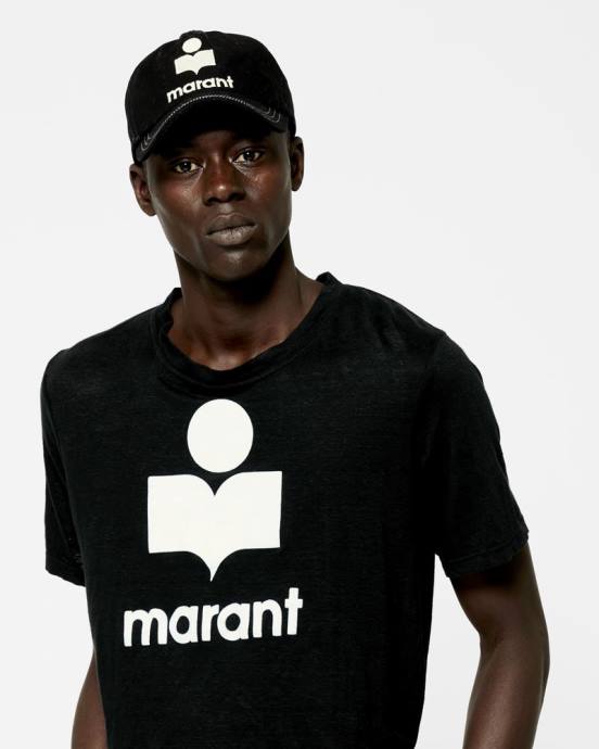 Isabel Marant muži tričko s logom karman V6XH1288 oblečenie čierna