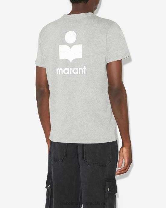 Isabel Marant muži tričko s logom zafferh V6XH1307 oblečenie ecru/šedá