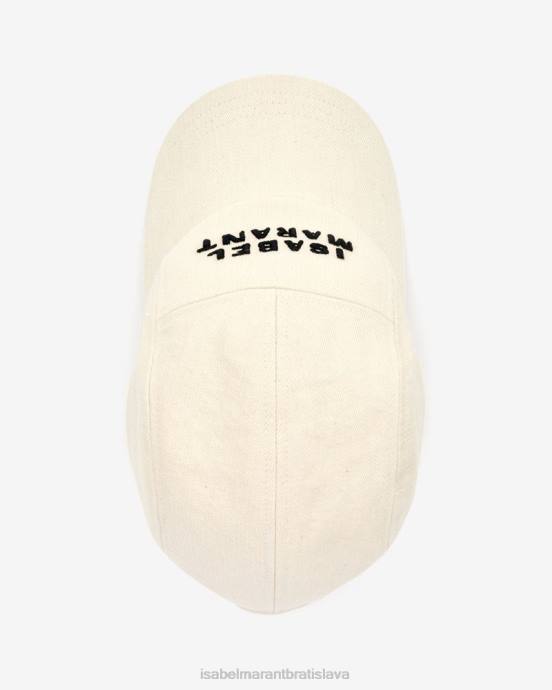 Isabel Marant unisex baseballová čiapka s logom tedji V6XH1063 príslušenstvo ecru/čierna