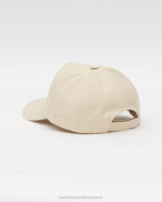 Isabel Marant unisex čiapka s logom tyron V6XH1052 príslušenstvo ecru/čierna