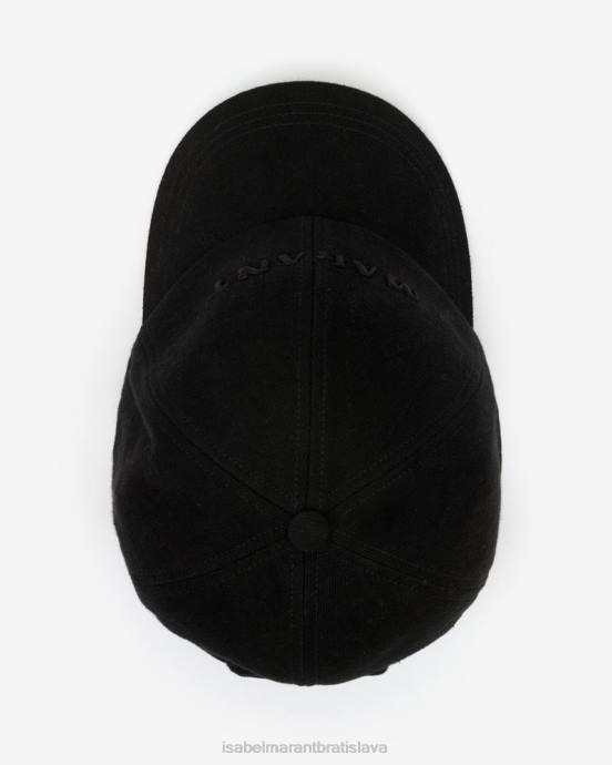 Isabel Marant unisex čiapka s logom tyron V6XH1057 príslušenstvo čierna