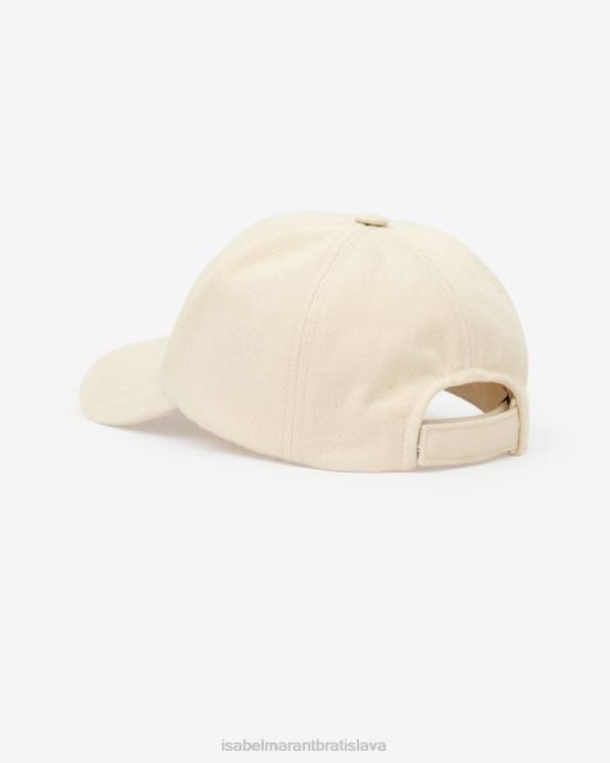 Isabel Marant unisex čiapka s logom tyron V6XH1064 príslušenstvo ecru/čierna