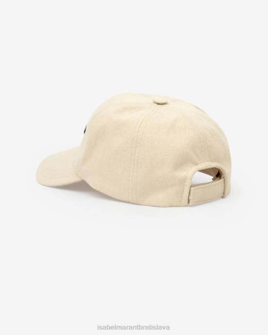 Isabel Marant unisex čiapka s logom tyron V6XH1065 príslušenstvo ecru/čierna