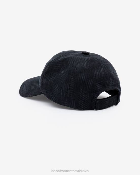 Isabel Marant unisex čiapka s logom tyron V6XH1075 príslušenstvo vyblednutá čierna