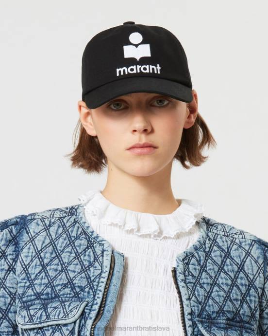 Isabel Marant unisex čiapka s logom tyron V6XH1079 príslušenstvo čierna/ecru