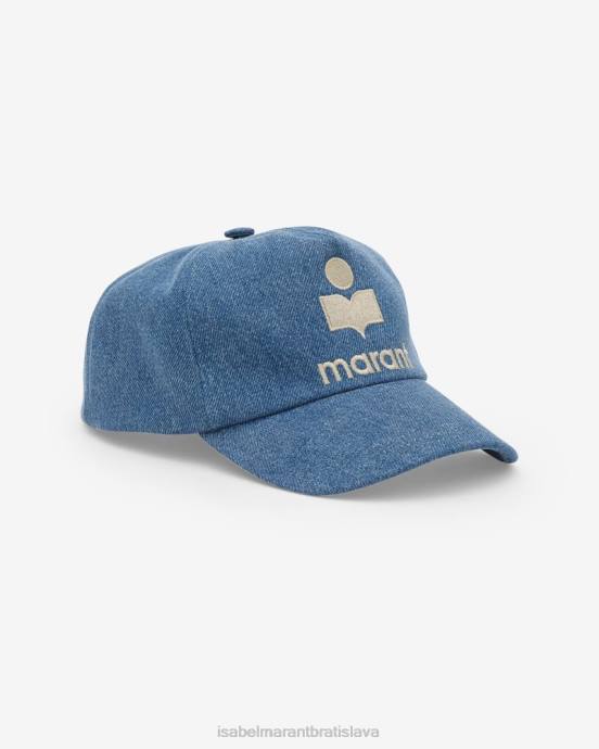 Isabel Marant unisex čiapka s logom tyron V6XH1081 príslušenstvo svetlo modrá