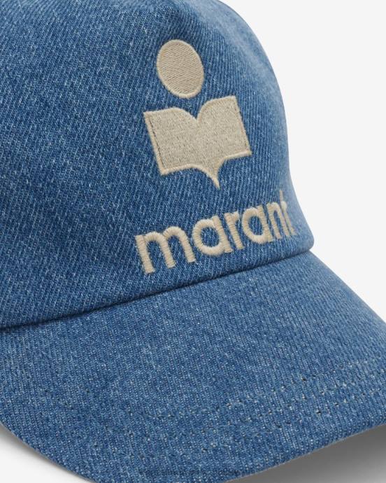 Isabel Marant unisex čiapka s logom tyron V6XH1081 príslušenstvo svetlo modrá