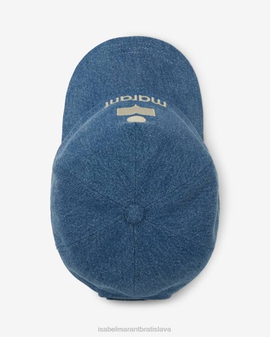 Isabel Marant unisex čiapka s logom tyron V6XH1081 príslušenstvo svetlo modrá