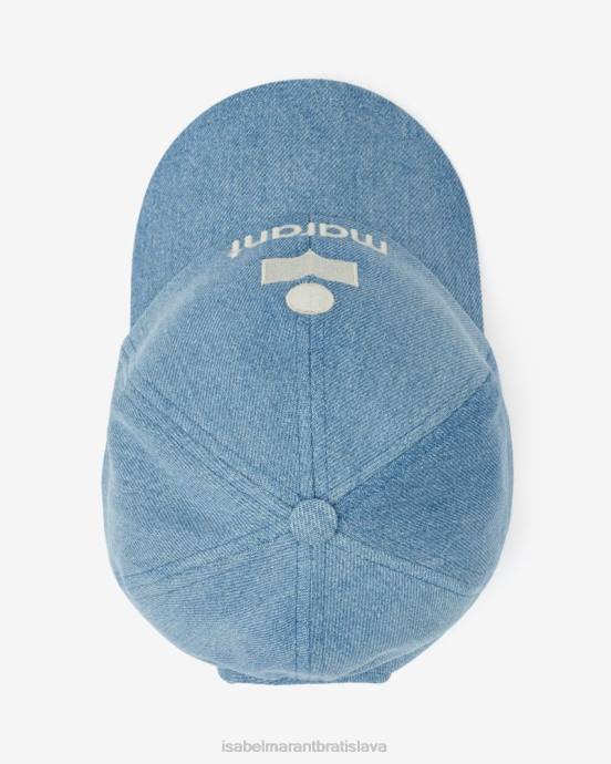 Isabel Marant unisex čiapka s logom tyron V6XH1085 príslušenstvo svetlo modrá