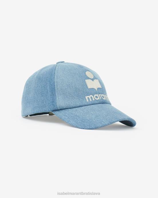 Isabel Marant unisex čiapka s logom tyron V6XH1085 príslušenstvo svetlo modrá