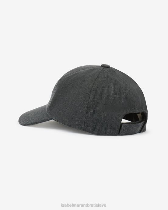 Isabel Marant unisex čiapka s logom tyron V6XH1091 príslušenstvo sivá