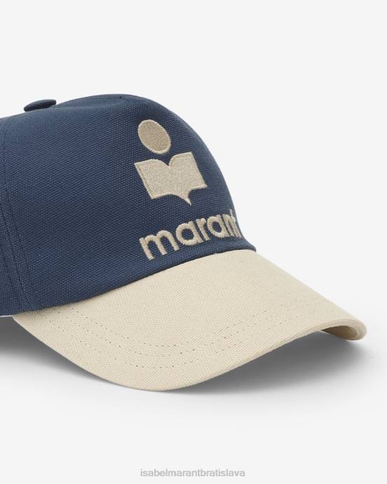 Isabel Marant unisex čiapka s logom tyron V6XH1092 príslušenstvo modrá/ecru