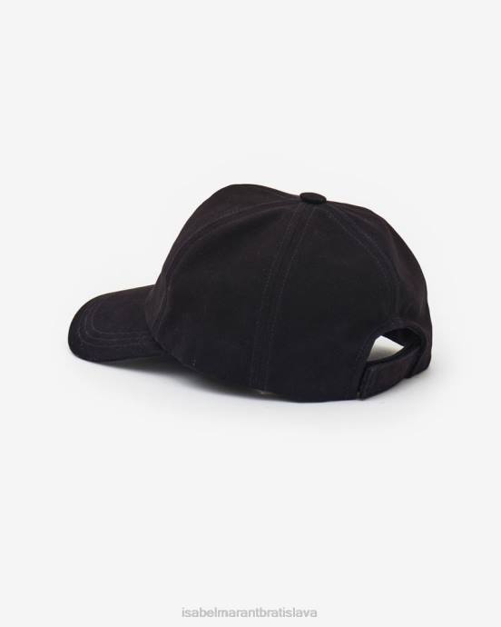 Isabel Marant unisex čiapka s logom tyrony V6XH1060 príslušenstvo čierna/ecru