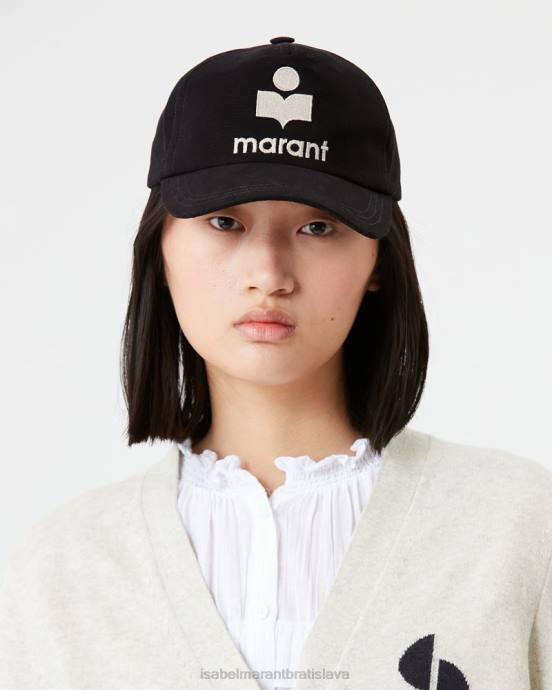Isabel Marant unisex čiapka s logom tyrony V6XH1060 príslušenstvo čierna/ecru