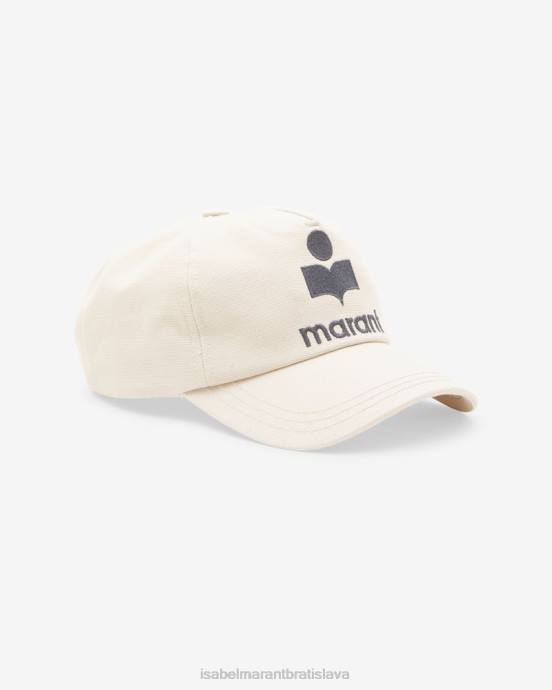 Isabel Marant unisex čiapka s logom tyronyh V6XH1051 príslušenstvo ecru/čierna