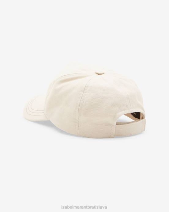 Isabel Marant unisex čiapka s logom tyronyh V6XH1051 príslušenstvo ecru/čierna