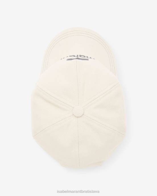 Isabel Marant unisex čiapka s logom tyronyh V6XH1051 príslušenstvo ecru/čierna