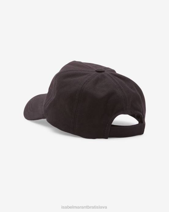 Isabel Marant unisex čiapka s logom tyronyh V6XH1080 príslušenstvo čierna/ecru