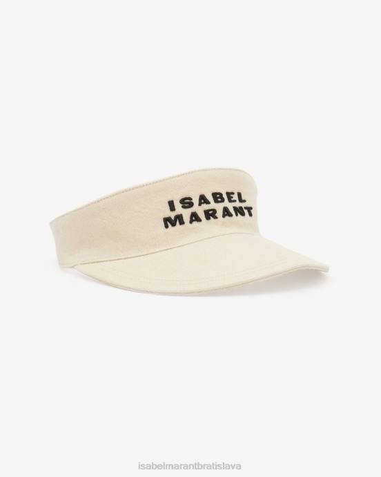 Isabel Marant unisex čiapka s logom tyry V6XH1066 príslušenstvo ecru/čierna