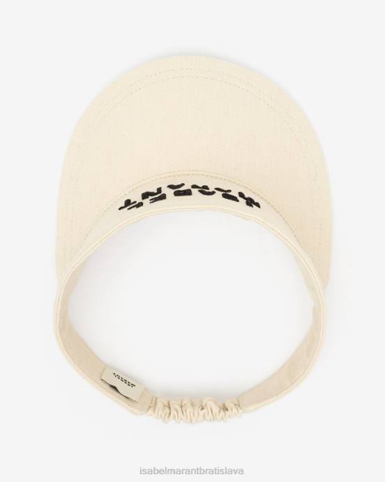 Isabel Marant unisex čiapka s logom tyry V6XH1066 príslušenstvo ecru/čierna