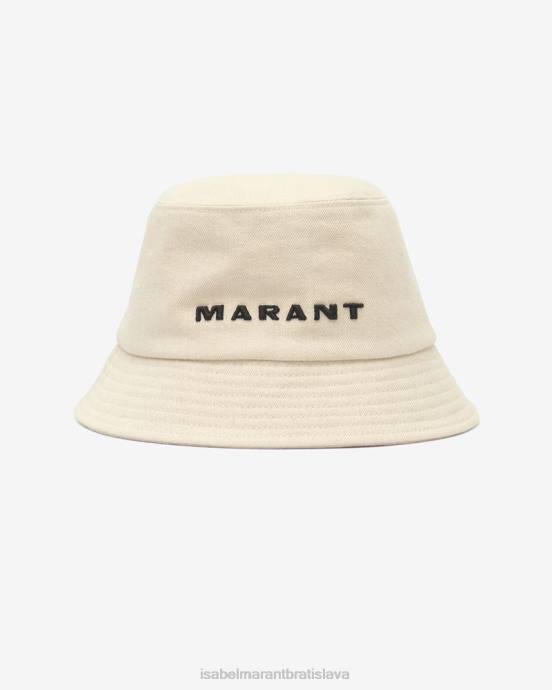 Isabel Marant unisex klobúk s logom Haley V6XH1067 príslušenstvo ecru/čierna