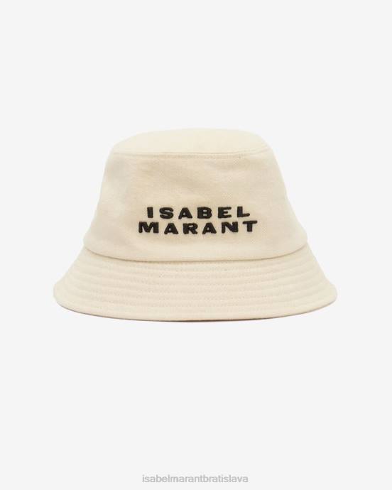 Isabel Marant unisex klobúk s logom Haley V6XH1068 príslušenstvo ecru/čierna