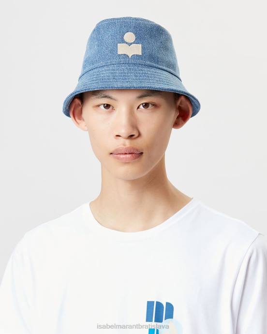 Isabel Marant unisex klobúk s logom Haley V6XH1083 príslušenstvo svetlo modrá